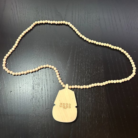 GoodWood NYC Pharaoh‎ Necklace Wooden Pendant Wooden Beaded - Picture 3 of 4